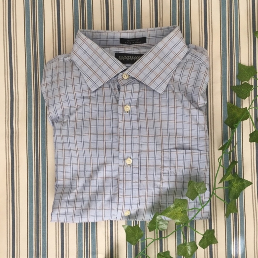 Men’s Dress Shirt Size 16-16.5 / 34-35 Light Blue Long Sleeve Button Up